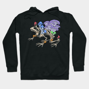 Frog skeleton with mushrooms Hoodie